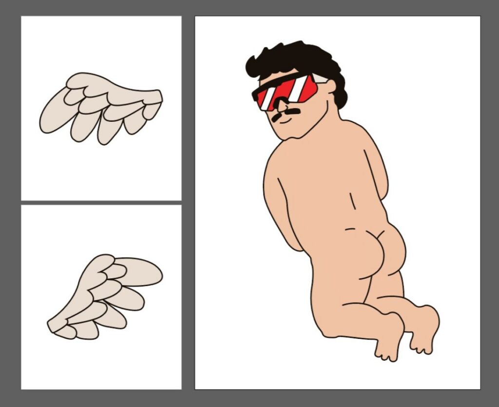 Illustrator File met een tekening van Averag Rob